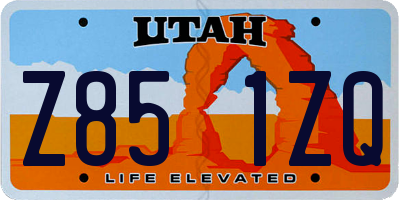 UT license plate Z851ZQ