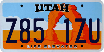 UT license plate Z851ZU