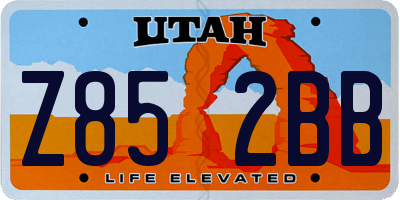 UT license plate Z852BB
