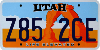 UT license plate Z852CE