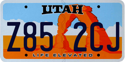 UT license plate Z852CJ