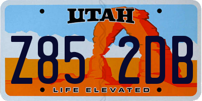 UT license plate Z852DB