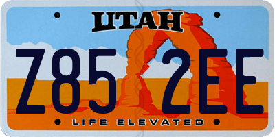 UT license plate Z852EE