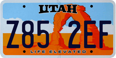 UT license plate Z852EF