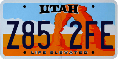 UT license plate Z852FE