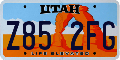 UT license plate Z852FG