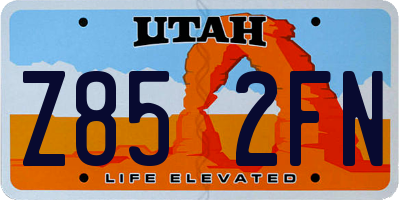 UT license plate Z852FN