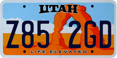 UT license plate Z852GD