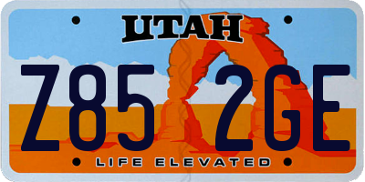UT license plate Z852GE