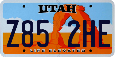 UT license plate Z852HE