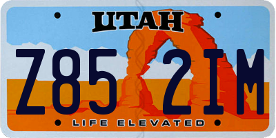 UT license plate Z852IM