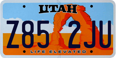 UT license plate Z852JU