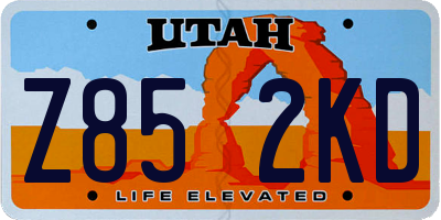 UT license plate Z852KD