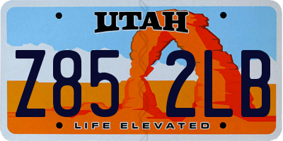 UT license plate Z852LB