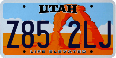 UT license plate Z852LJ