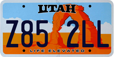 UT license plate Z852LL