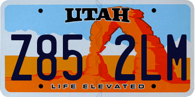 UT license plate Z852LM