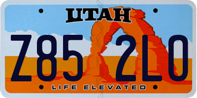 UT license plate Z852LO