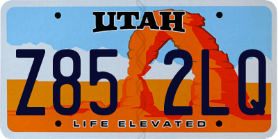 UT license plate Z852LQ
