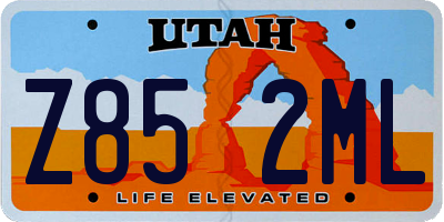UT license plate Z852ML
