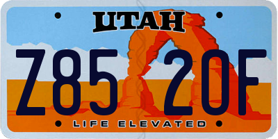UT license plate Z852OF