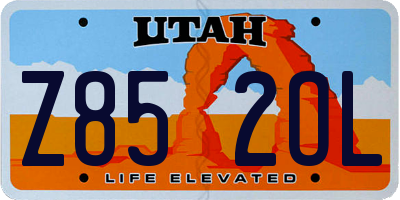 UT license plate Z852OL