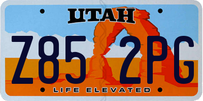UT license plate Z852PG