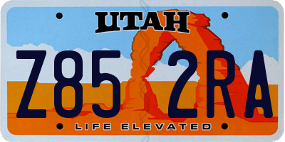 UT license plate Z852RA