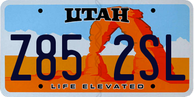 UT license plate Z852SL