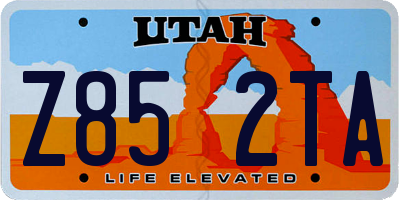 UT license plate Z852TA