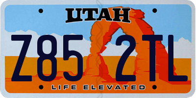 UT license plate Z852TL