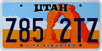 UT license plate Z852TZ