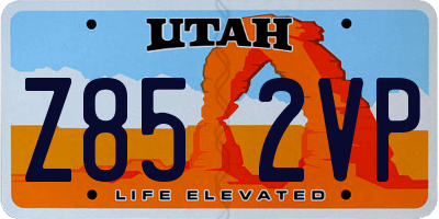 UT license plate Z852VP