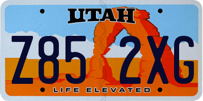 UT license plate Z852XG