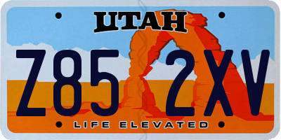 UT license plate Z852XV