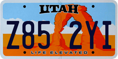UT license plate Z852YI