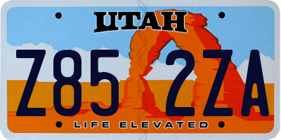 UT license plate Z852ZA