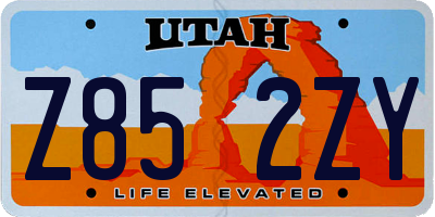 UT license plate Z852ZY