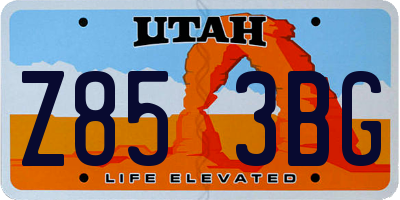 UT license plate Z853BG