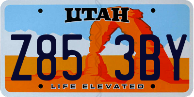 UT license plate Z853BY