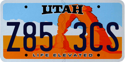 UT license plate Z853CS