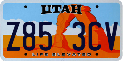 UT license plate Z853CV