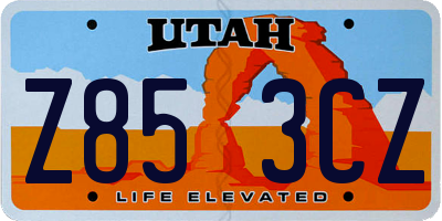 UT license plate Z853CZ