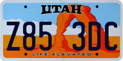 UT license plate Z853DC