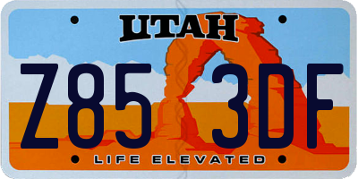 UT license plate Z853DF