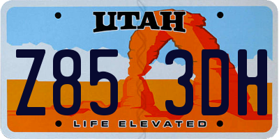 UT license plate Z853DH