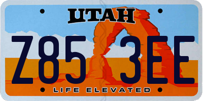 UT license plate Z853EE