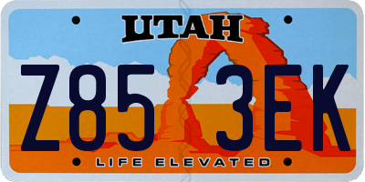 UT license plate Z853EK