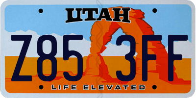 UT license plate Z853FF