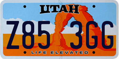 UT license plate Z853GG